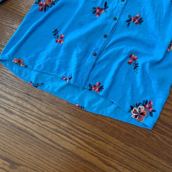KINDRED Anthropologie Blouse Plus Size 3X Embroidered Floral Button Up XXXL Boho - Picture 8 of 14